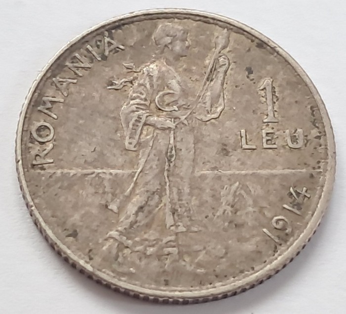 Romania, 1 Leu 1914 Carol I