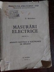 Masurari electrice (partea I) Aparate electrice si electronice de masurat- D. Barbulescu