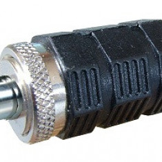 Conector jack 6,3mm, stereo, tata, negru, pe cablu - 121225