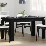 Masă Dining Neagră Stejar vidaXL 140x74.5x76 cm Lemn Compus Dreptunghiulară Interior