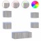 Comode TV de perete cu lumini LED, 5 piese, gri sonoma