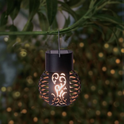 Lampa Solară Suspendabilă, LED, Flacără, Negru, 6.5x9cm foto