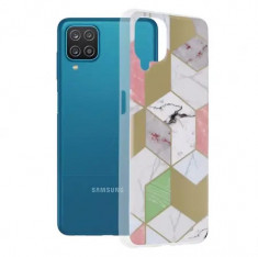 Husa Samsung Galaxy A12 Multicolor cu Imprimeu Marmura Techsuit foto