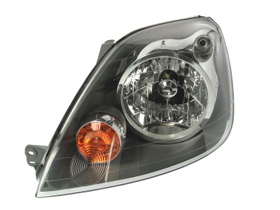 Far Ford Fiesta (Jhs), 10.2005-11.2007, partea Stanga, cu capac becuri; H4+PY21W+W5W; electric; cu motor, DEPO foto