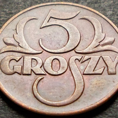 Moneda istorica 5 GROSZY - POLONIA, anul 1938 * cod 5211 = excelenta!