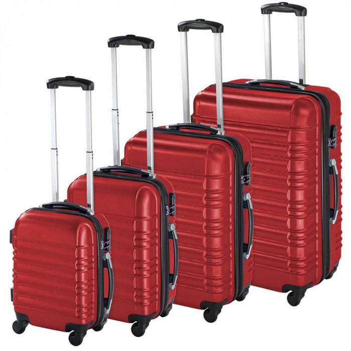 Set de 4 trolere cabina, 4 culori-rosu