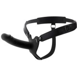 Dildo strap-on scobite - Dorinta Ascunsa Infern Strap-on cu Dildo Realist 16cm Scobit Gol in Interior cu Inel de Prindere de Testicule Negru