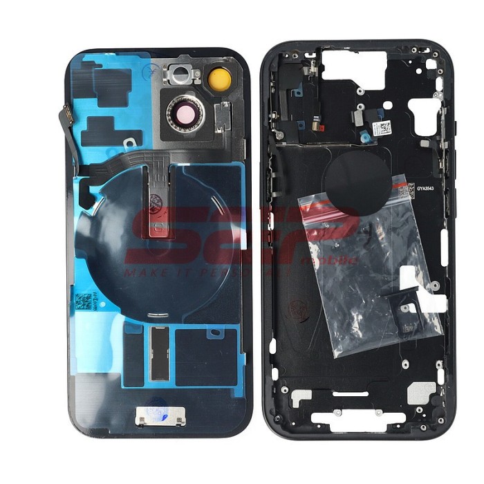 Carcasa completa + uper flex iPhone 15 BLACK
