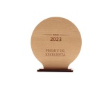 Placheta Premiere Rotunda Lemn, 16cm, Personalizabila | Trofeu Elegant, Distinctie Lemn Gravat Laser, Recompensa Speciala