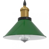 VidaXL Lampă suspendată reglabilă pe &icirc;nălțime E27 verde lucios metal