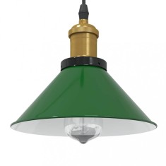 vidaXL Lampă suspendată reglabilă pe &icirc;nălțime E27 verde lucios metal 4103445