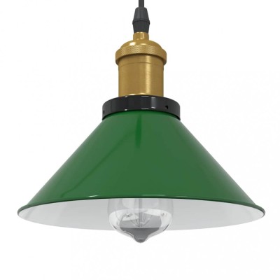 vidaXL Lampă suspendată reglabilă pe &amp;icirc;nălțime E27 verde lucios metal 4103445 foto