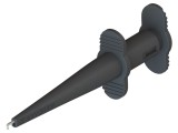 Clips de măsurare cu c&acirc;rlig 5A 126mm 4mm negru CAL TEST 2 buc.