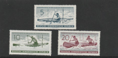 Germania DDR 1961-Sport,Canoe simplu si dublu,serie 3 val.,dant.,MNH,Mi.838-840 foto