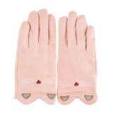 Manusi roz, model cu pisica