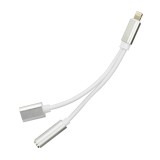 Adaptor 2in1 Lightning la Jack 3.5mm si Lightning, Silver