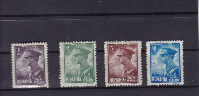 ROMANIA 1930 LP 87 CAROL II POSTA AERIANA UZUALE SERIE CU SARNIERA foto