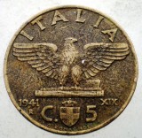 1.685 ITALIA WWII VITTORIO EMANUELE III 5 CENTESIMI 1941 R