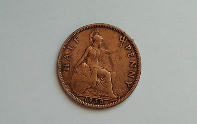 M3 C50 - Moneda foarte veche - Anglia - Half penny - 1930 foto