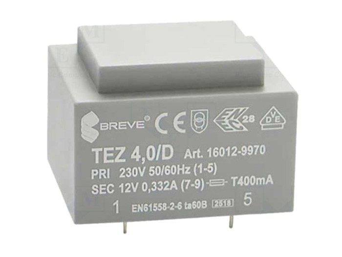 Transformator encapsulat 4VA 230V AC 12V
