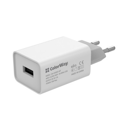 Incarcator retea USB cu protectie temperatura ColorWay, 2A, alb foto