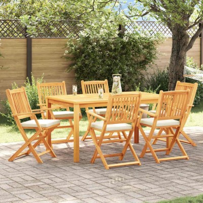 vidaXL Scaun pliant 6 pcs Alb 49 x 57.5 x 92cm Lemn masiv de acacia 3329127 foto