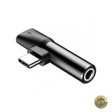 Adaptor Audio USB-C - USB-C / 3.5mm Baseus L41 Negru CATL41-01