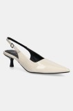 Vagabond Shoemakers pantofi de piele LYKKE culoarea bej, pe toc jos, cu toc deschis, 5714-360-37