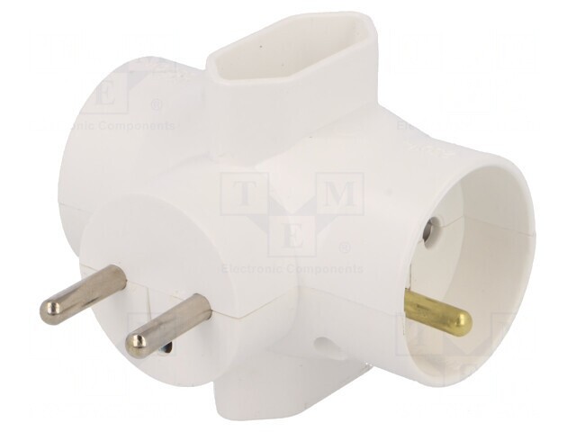 Conector Alimentare Splitter 2P Alb 4x Soclu