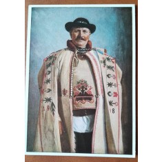 Fotografie tip carte postala, fermier, perioada interbelica