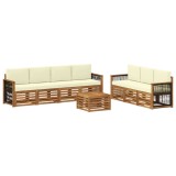 vidaXL Seturi de canapele cu pernă 8 pcs Lemn Solid de Acacia 3384111