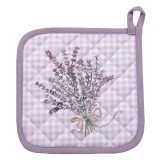 Cumpara ieftin Servet termic bucatarie bumbac alb mov Lavanda 20x20 cm