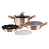 Set de oale si tigai, Metallic Line Rose Gold Collection, 6 piese, BH/7047, Berlinger Haus