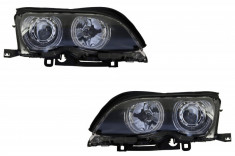 Faruri LED Angel Eyes compatibile cu Bmw Seria 3 E46 (09.2001 - 03.2005) Negru foto