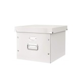 Cutie depozitare cu capac carton laminat cu capac alb Leitz WOW Click&amp;Store