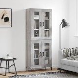 VidaXL Dulap &icirc;nalt, gri sonoma, 69,5x34x180 cm, lemn compozit