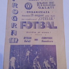 Program meci fotbal OTELUL GALATI - CORVINUL HUNEDOARA (21.08.1988)