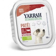 Hrana umeda bio pentru caini, pate cu vita si spirulina, 150g Yarrah