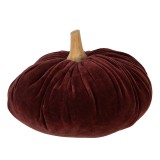 Cumpara ieftin Dovleac decorativ textil rosu lemn natur 25x16 cm