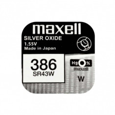 Baterie ceas Maxell SR43W V386 AG12 1.55V oxid de argint 1buc