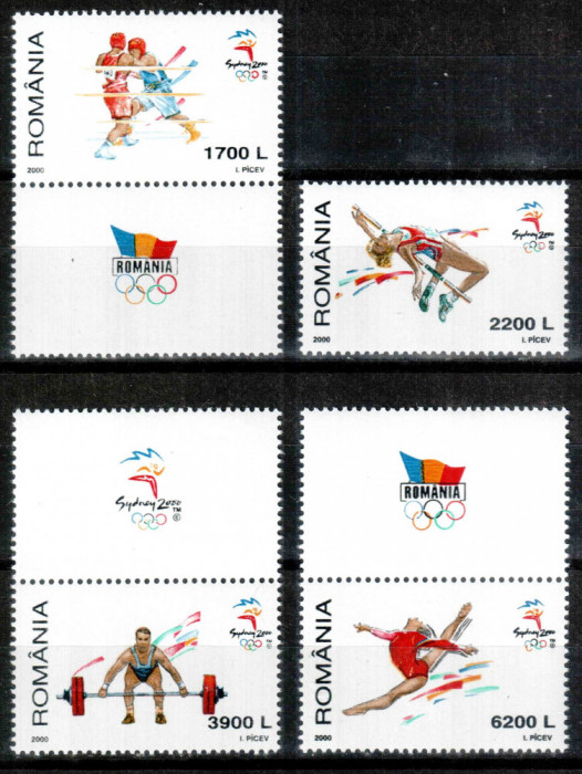 Romania 2000, LP 1522 a, Jocurile Olimpice Sydney, cu 3 viniete, MNH!