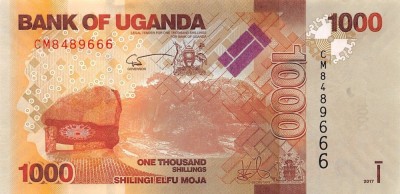 UGANDA █ bancnota █ 1000 Shillings █ 2017 █ P-49 █ UNC █ necirculata foto