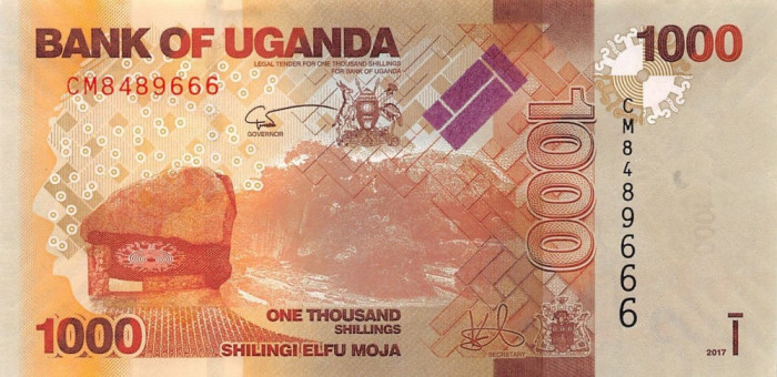 UGANDA █ bancnota █ 1000 Shillings █ 2017 █ P-49 █ UNC █ necirculata