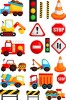 Sticker decorativ Utilaje de Constructie, Galben, 90 cm, 7818ST, Oem