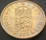 Moneda 1 SHILLING - MAREA BRITANIE / ANGLIA, anul 1957 *cod 1454 = excelenta