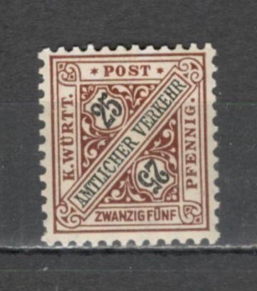 Wurttenberg Regat.1917 Timbre de serviciu-Cifra XB.23