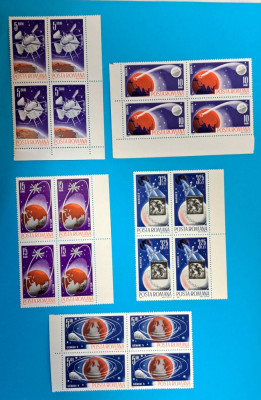 TIMBRE ROMANIA LP 619/1965 -COSMONAUTICA II- Bloc de 4 timbre- MNH foto