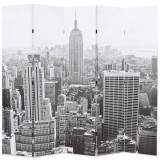 Cumpara ieftin Paravan camera pliabil, 200x170 cm, New York pe zi, alb/negru