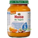 Piure pentru Copii +5 Luni de Morcovi, Cartofi si Carne de Vita fara Gluten Ecologic/Bio 190g