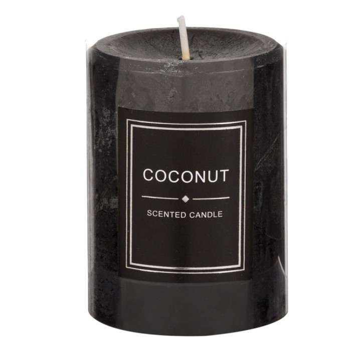 Lum&acirc;nare Parafină, Coconut, Negru, 7x9.5cm, Timp Ardere 36 Ore
